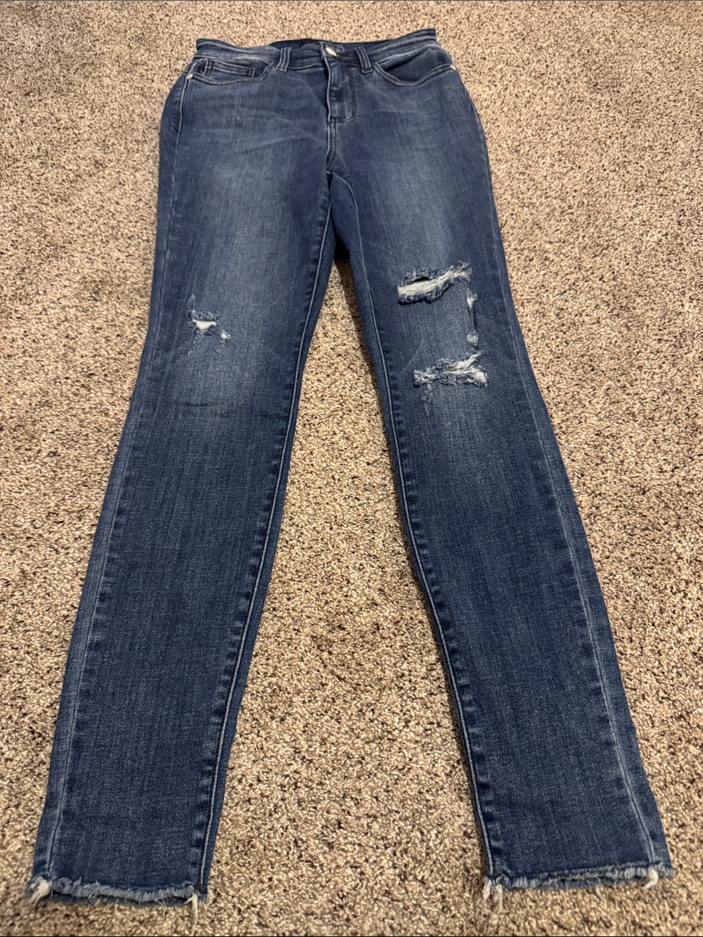 Judy Blue Women’s  Medium Dark Blue Distressed Skinny Fit Jeans size 27